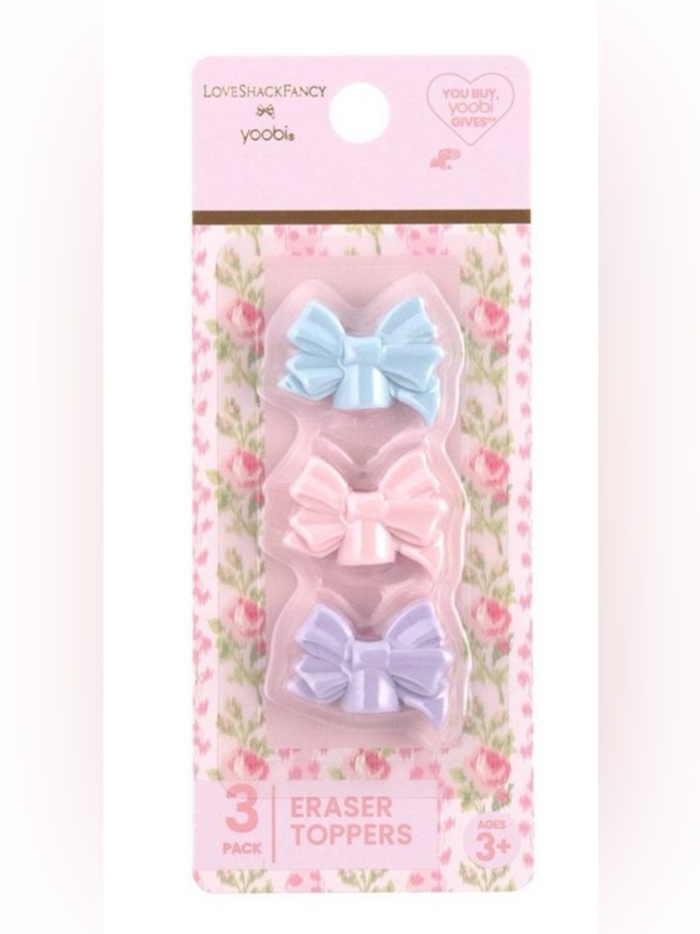 🎀 LoveShackFancy x Target - Yoobi 3pk Eraser Topper Bows 🎀